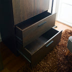 Brook Two-Door Wood Closet with Two Drawers and Hanging Bars