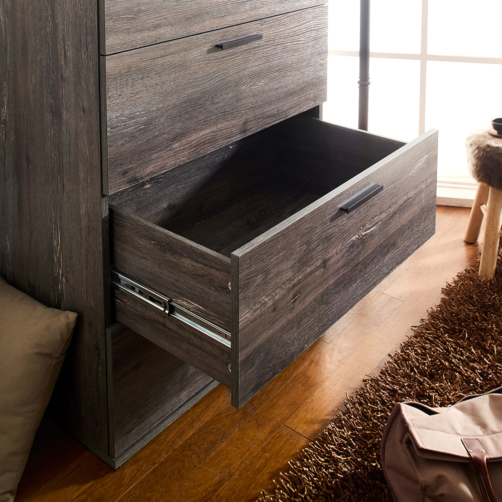 Oliver Farmhouse Four-Drawer Jumbo Chest in Rustic