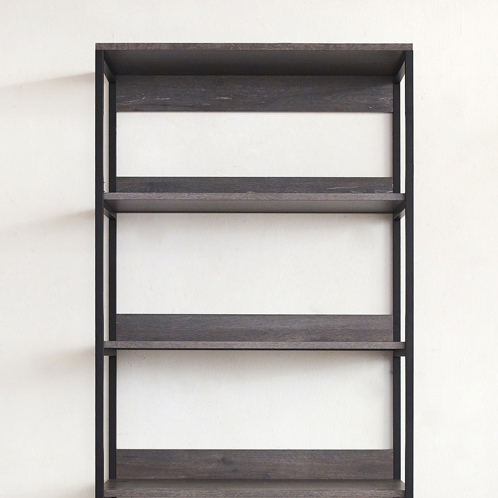Monica Wood and Metal Walk-in Closet with Five Shelves in Rustic