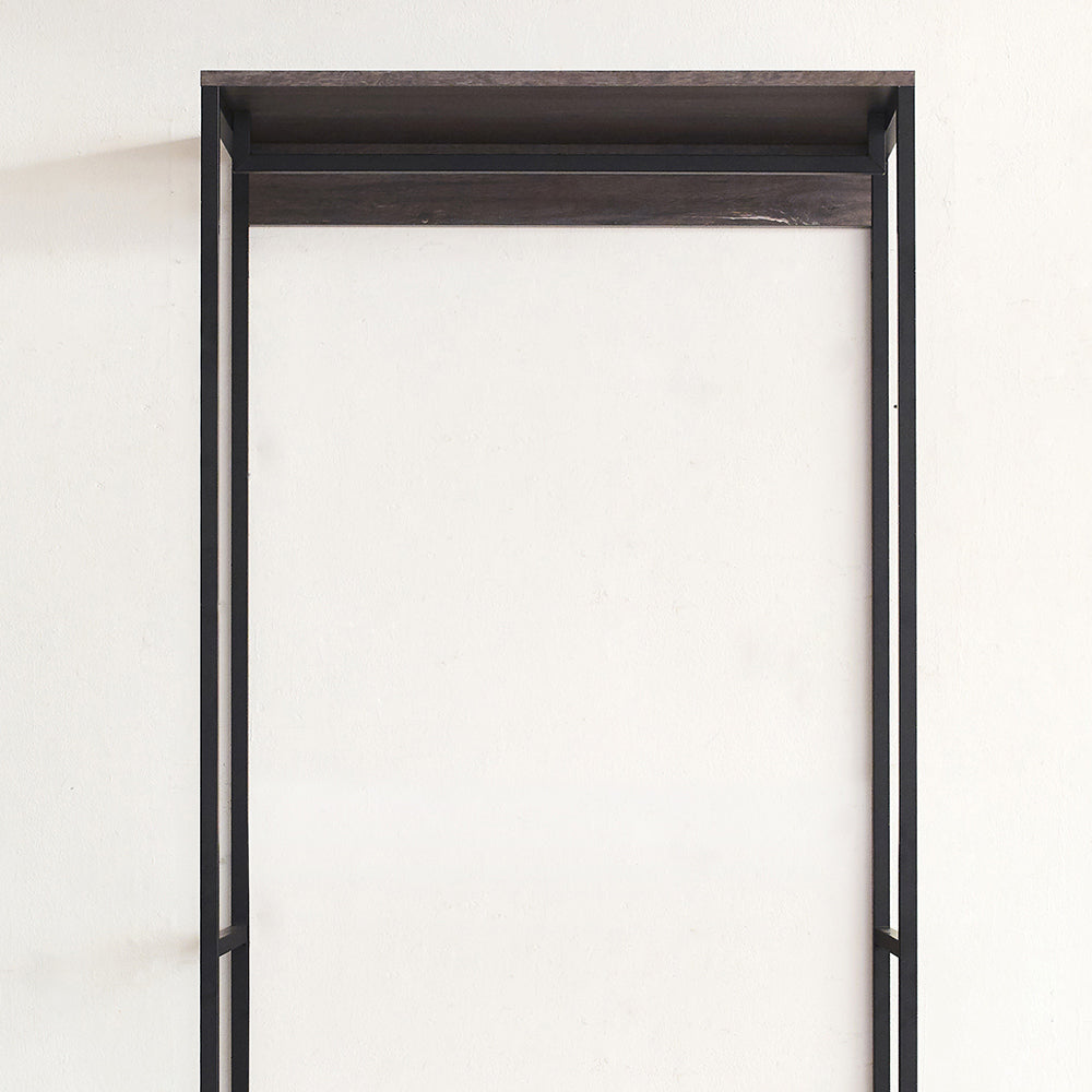 Monica Wood and Metal Walk-in Closet with One Drawer in Rustic
