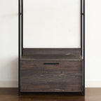 Monica Wood and Metal Walk-in Closet with One Drawer in Rustic