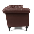 83.66 Inch Width Traditional Square Arm Removable Cushion 3-Seater Sofa