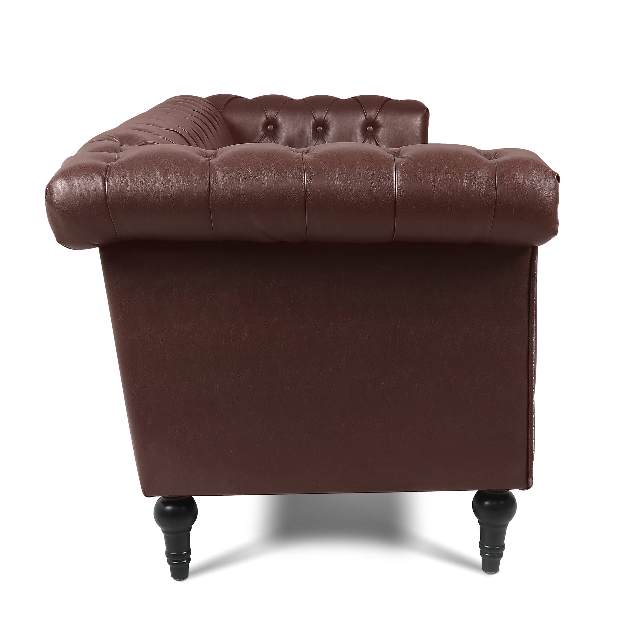 83.66 Inch Width Traditional Square Arm Removable Cushion 3-Seater Sofa