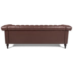 83.66 Inch Width Traditional Square Arm Removable Cushion 3-Seater Sofa