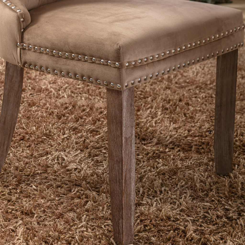 Nikki Collection Velvet Upholstered Dining Chair Set