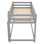 Twin Over Twin Floor Bunk Bed with Ladder