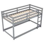 Twin Over Twin Floor Bunk Bed with Ladder