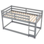 Twin Over Twin Floor Bunk Bed with Ladder