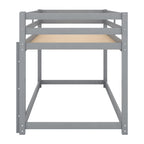Twin Over Twin Floor Bunk Bed with Ladder