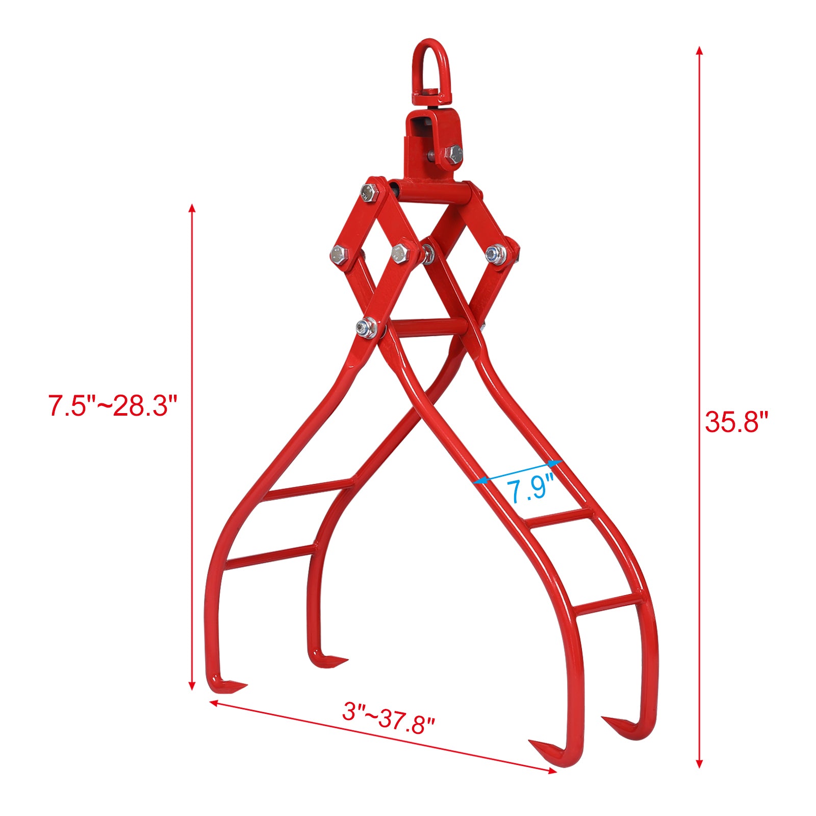 4 Claw Timber Log Lifting Logging Tongs Grabber Tong 28"