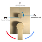 Luxury Rain Shower System with Handheld Mixer