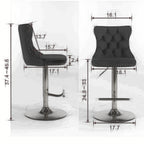 Swivel Velvet Barstools with Adjustable Seat Height