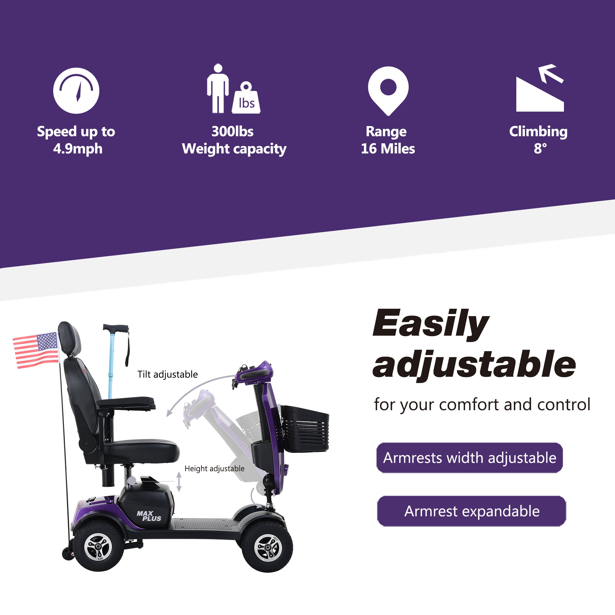 Max Plus Dark Mobility Scooter