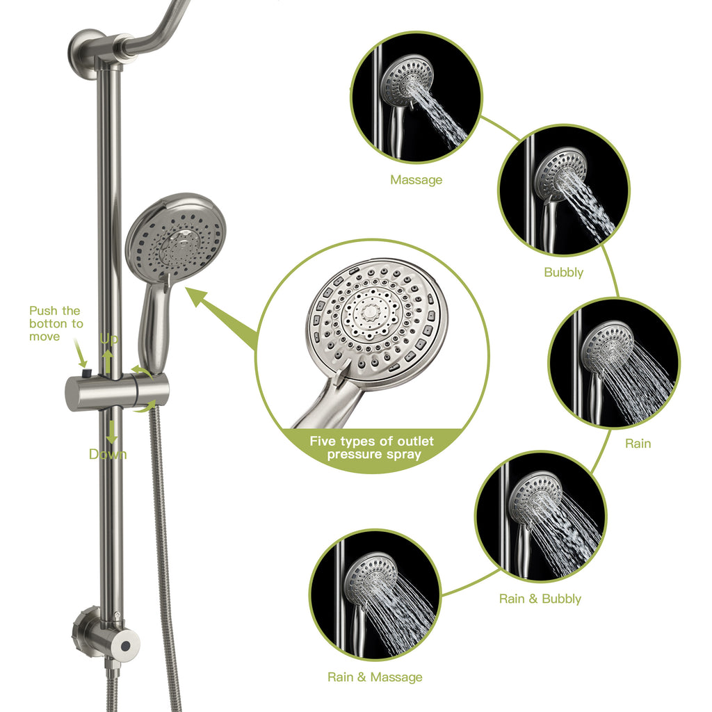 Brushed Nickel Dual Shower Heads Set