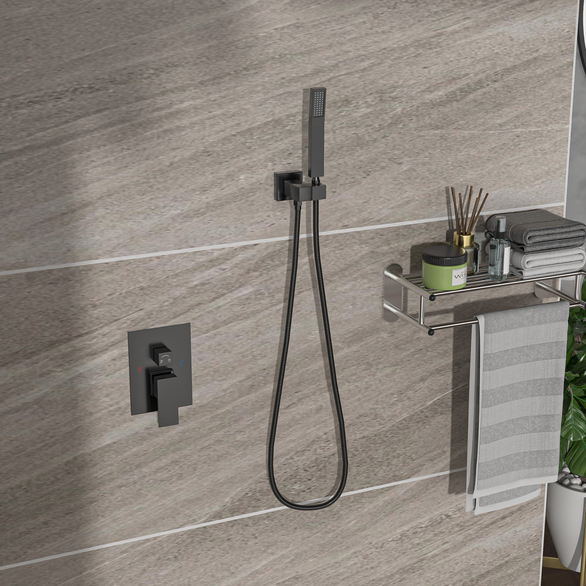 Dual Shower Head - 10 Inch Wall Mounted Square Shower System
