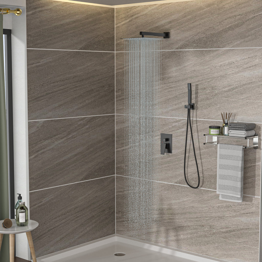 Dual Shower Head - 10 Inch Wall Mounted Square Shower System