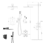 Dual Shower Head - 10 Inch Wall Mounted Square Shower System