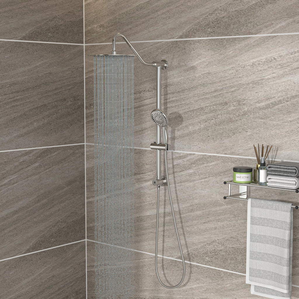 Brushed Nickel Dual Shower Heads Set