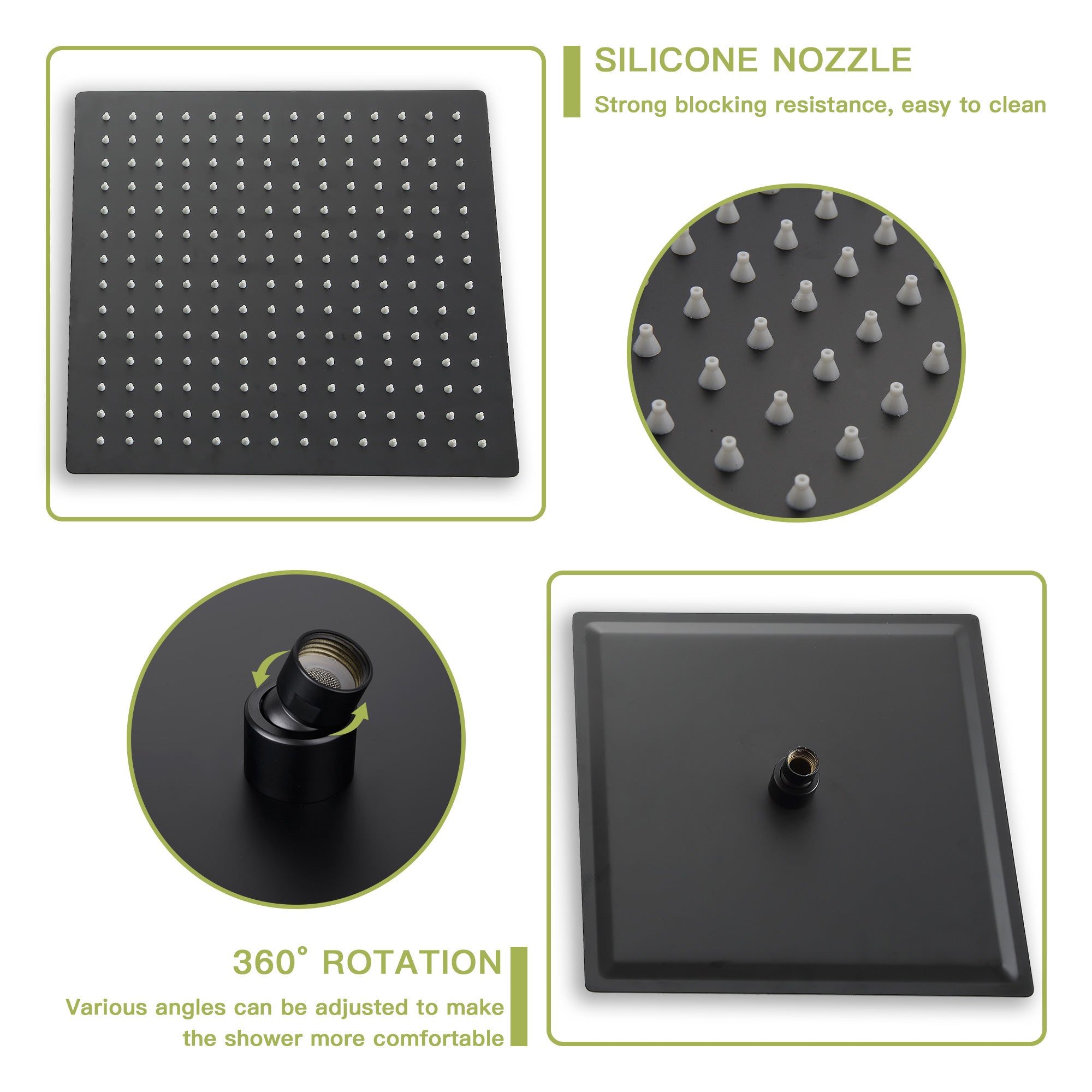 Dual Shower Head - 10 Inch Wall Mounted Square Shower System