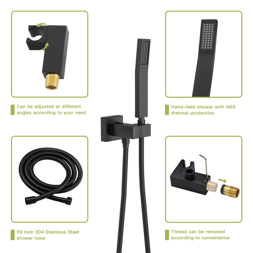 Dual Shower Head - 10 Inch Wall Mounted Square Shower System