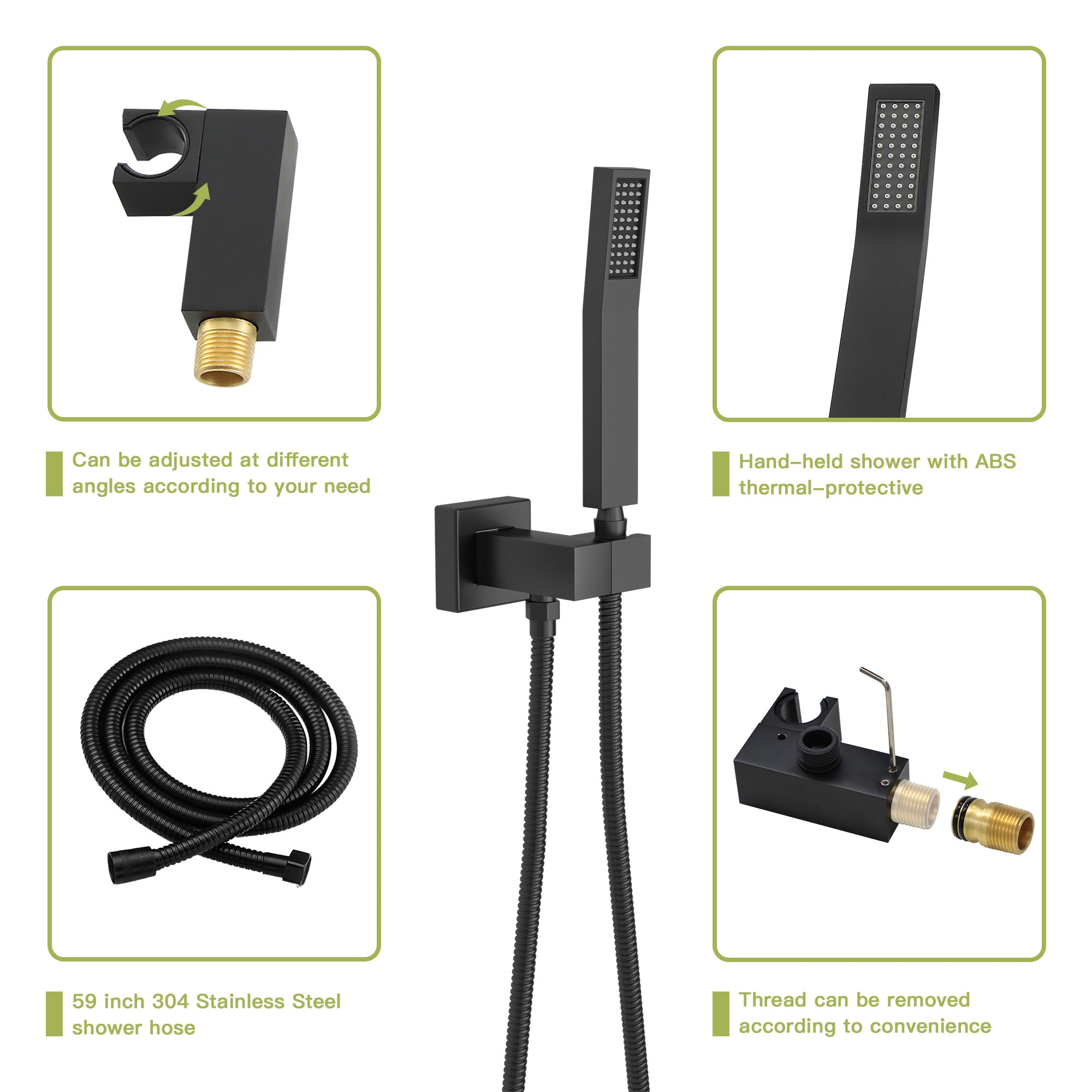 Dual Shower Head - 10 Inch Wall Mounted Square Shower System