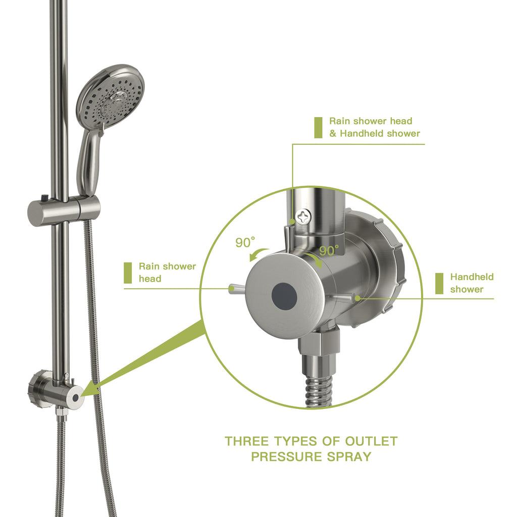 Brushed Nickel Dual Shower Heads Set