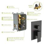 Dual Shower Head - 10 Inch Wall Mounted Square Shower System