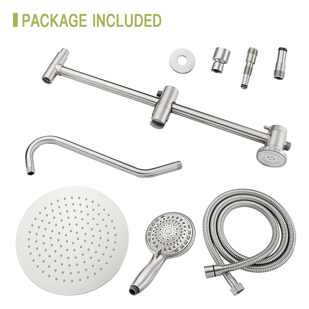Brushed Nickel Dual Shower Heads Set