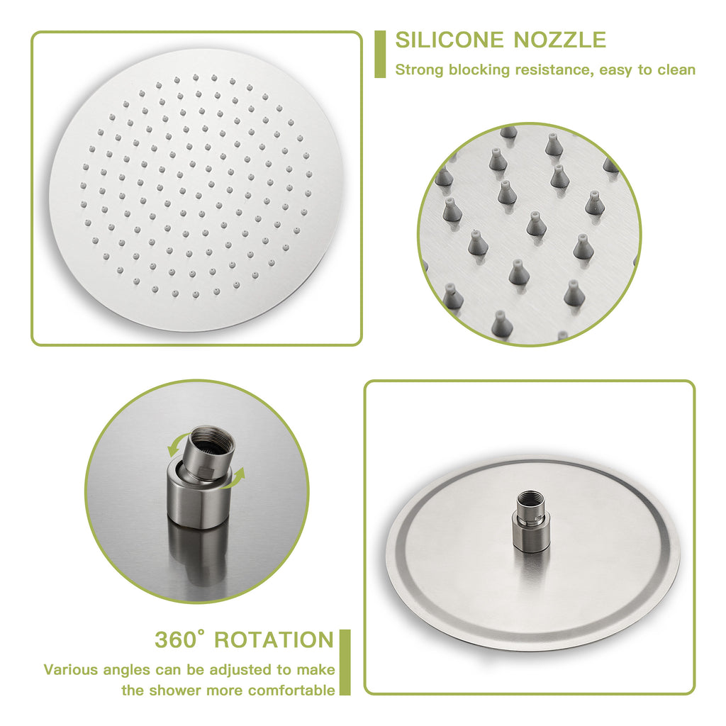 Brushed Nickel Dual Shower Heads Set