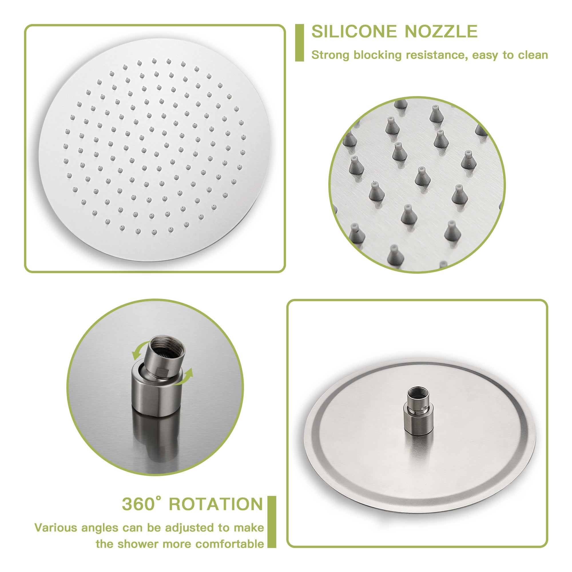 Brushed Nickel Dual Shower Heads Set