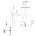 Dual Shower Head - 10 Inch Ceiling Mount Square Shower System