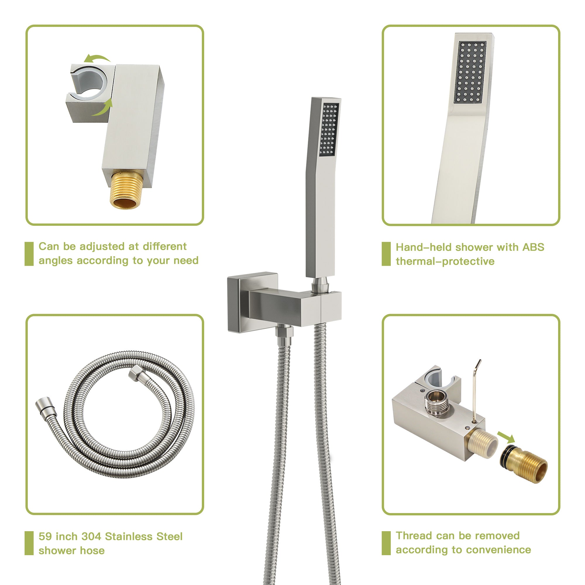 Dual Shower Head - 16 Inch Ceiling Mount Square Shower System