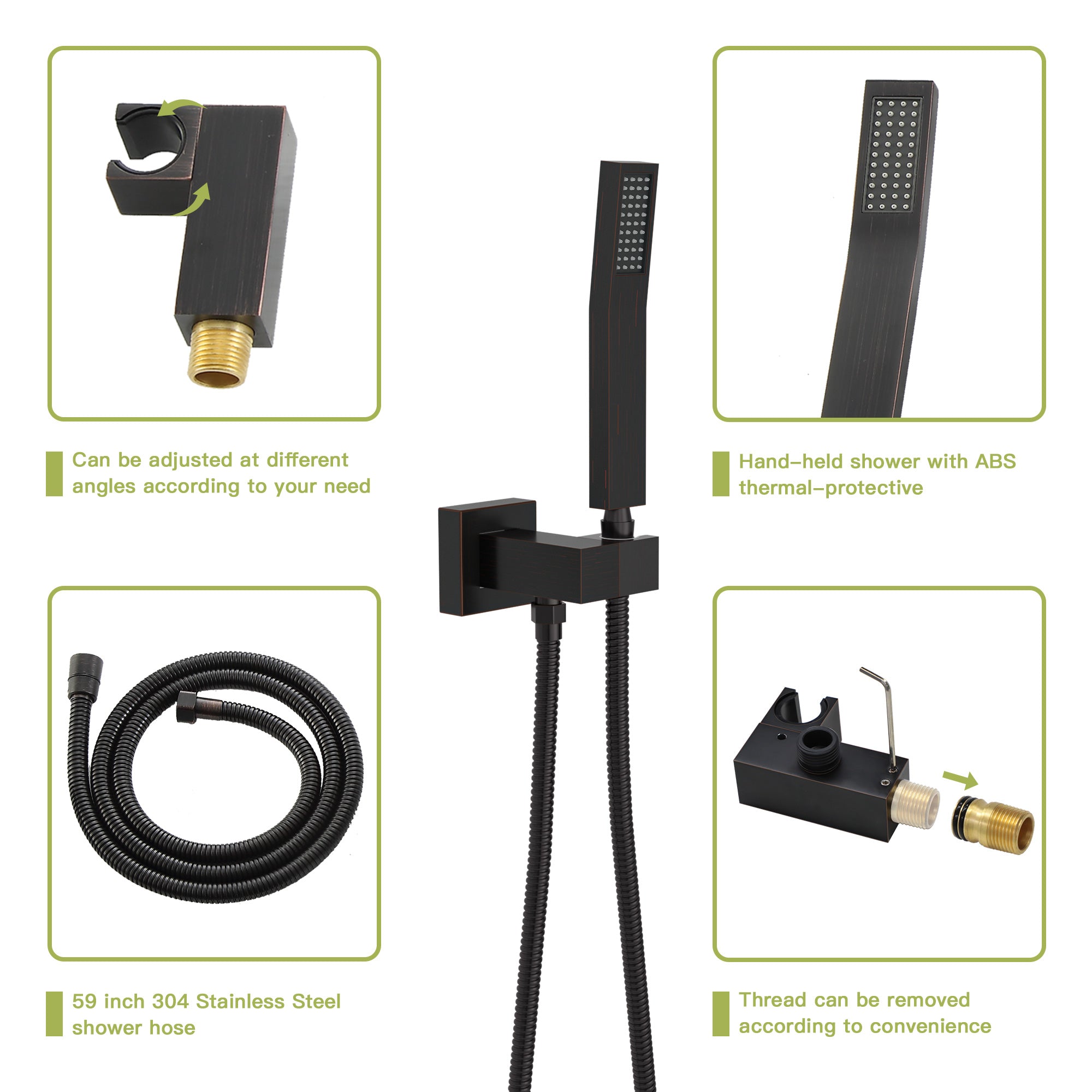 Dual Shower Head - 16 Inch Ceiling Mount Square Shower System