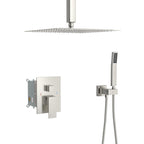 Dual Shower Head - 16 Inch Ceiling Mount Square Shower System