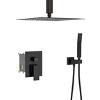 Dual Shower Head - 16 Inch Ceiling Mount Square Shower System