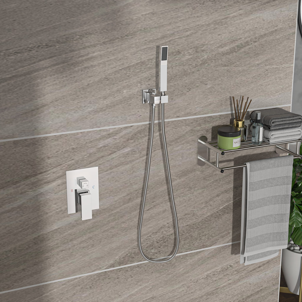 Dual Shower Head - 10 Inch Ceiling Mount Square Shower System