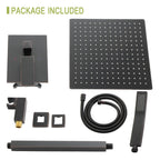 Dual Shower Head - 10 Inch Ceiling Mount Square Shower System