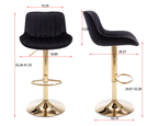Chrome Footrest and Base Swivel Height Adjustable Bar Stool Set of 2