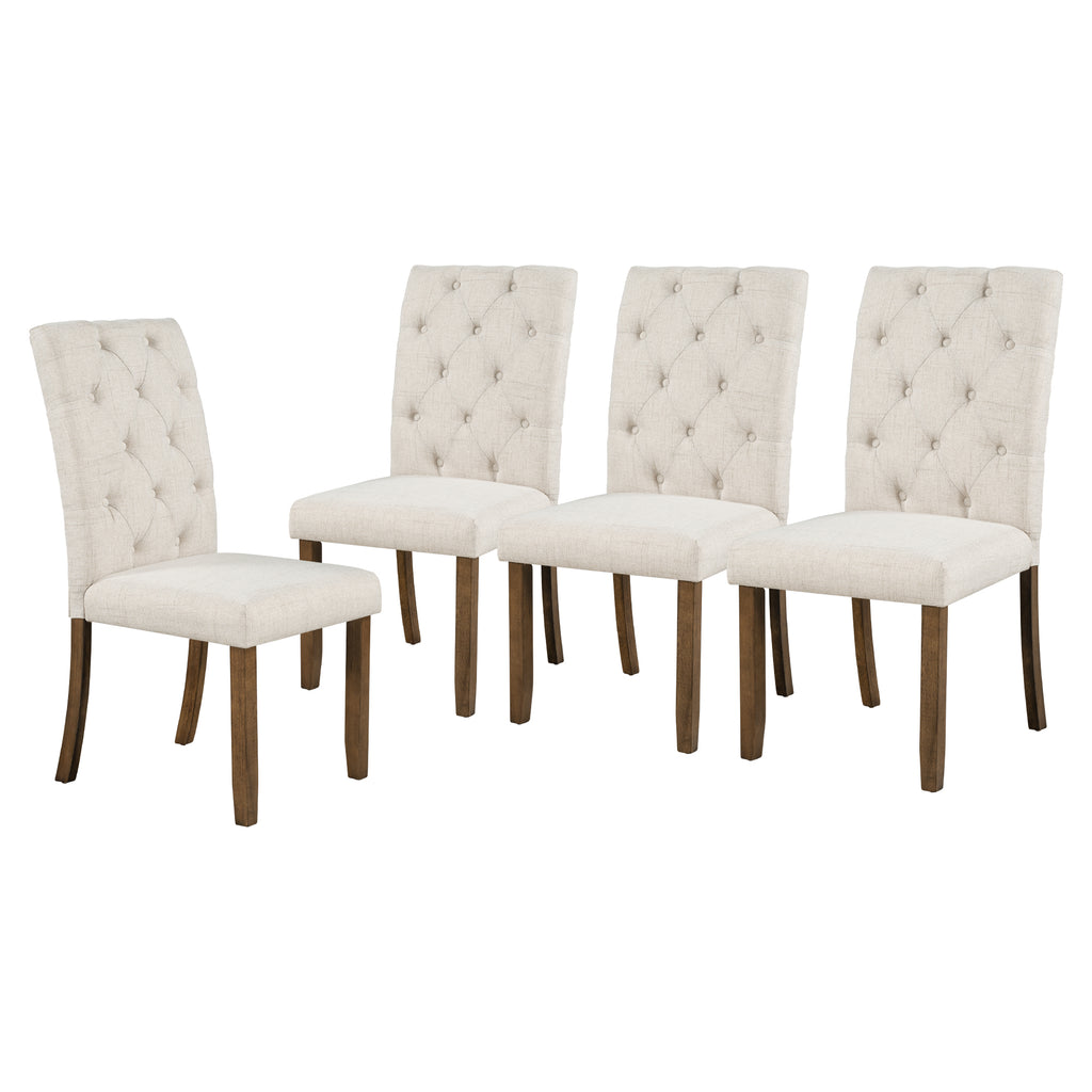 TREXM 6-Piece Farmhouse Dining Table Set - Walnut