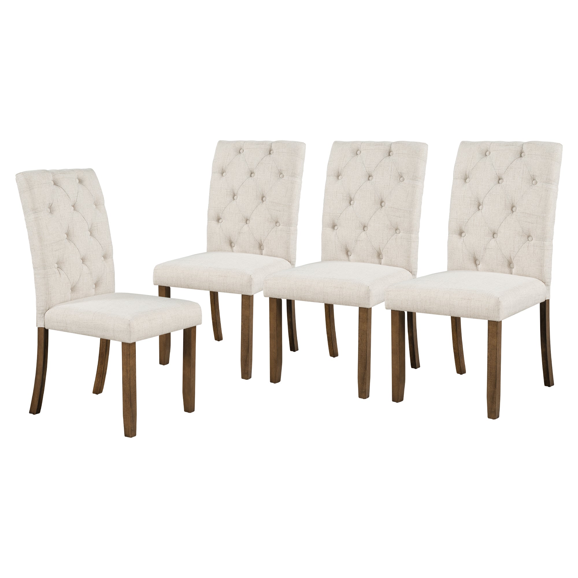 TREXM 6-Piece Farmhouse Dining Table Set - Walnut