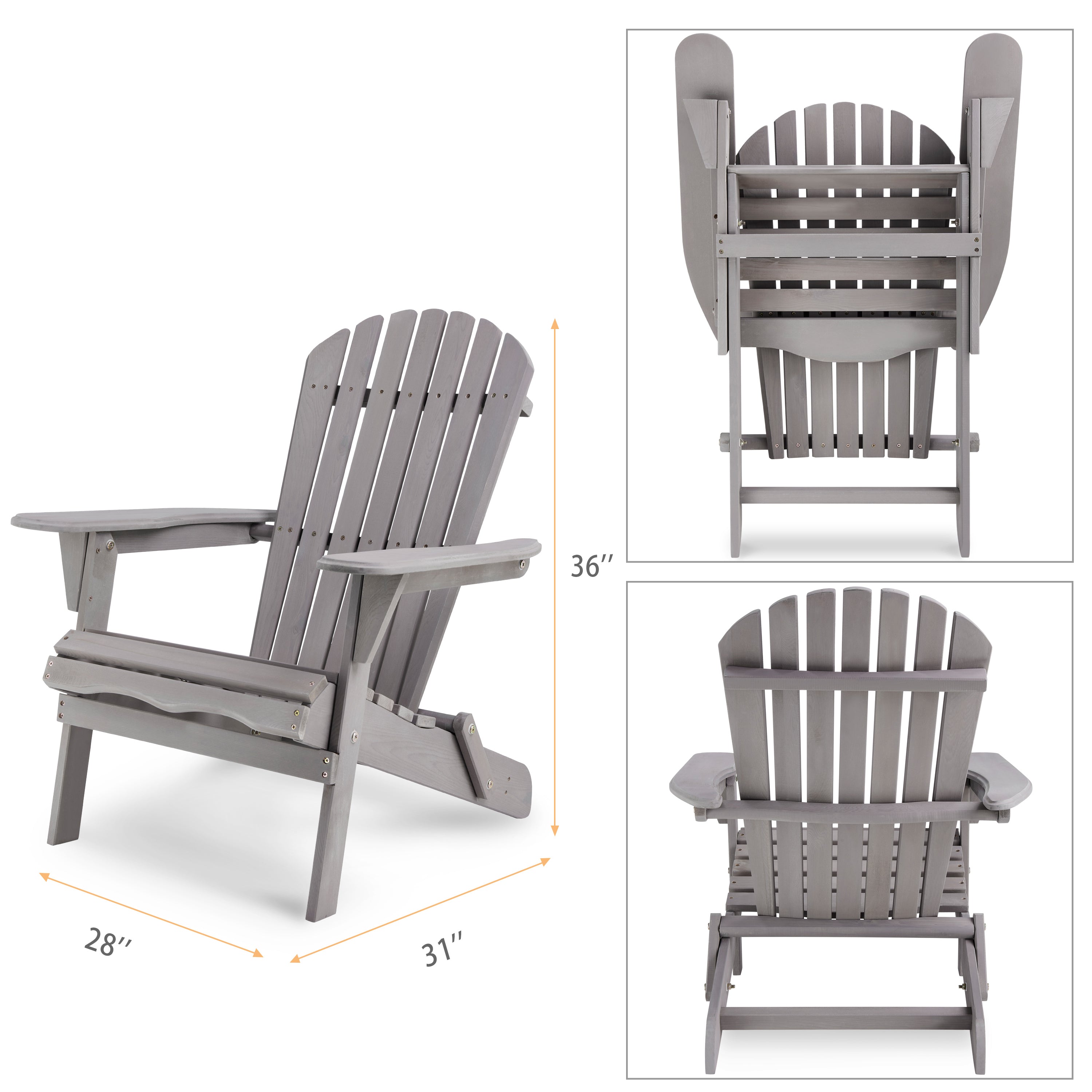 Wood Lounge Patio Chair Set of 2
