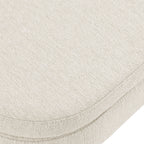 Beige Ottoman Oval Storage Bench with Rubber Wood Legs
