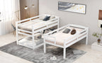 Twin Size Triple Bunk Bed with Storage Staircase