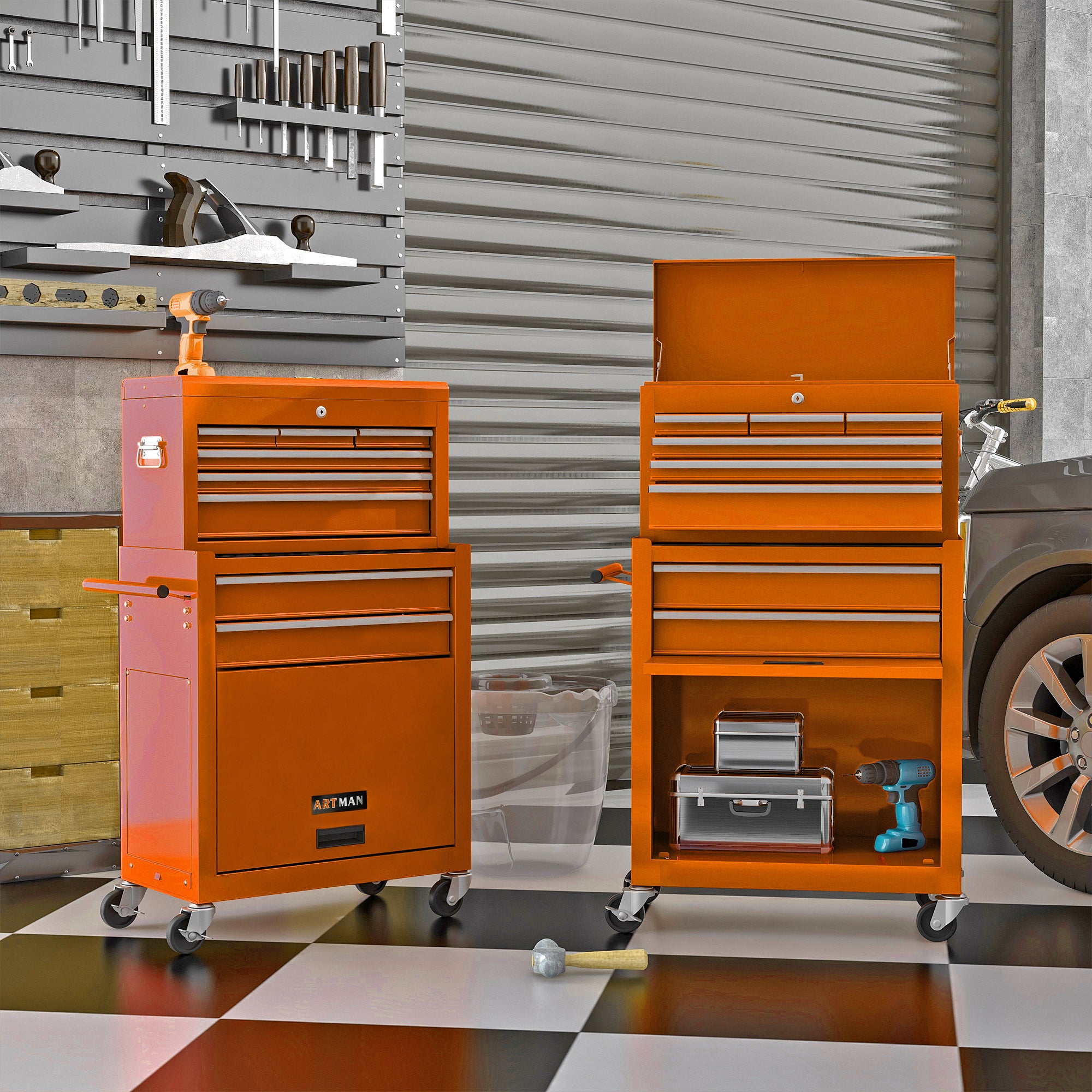 High Capacity Rolling Tool Chest with Wheels and Drawers