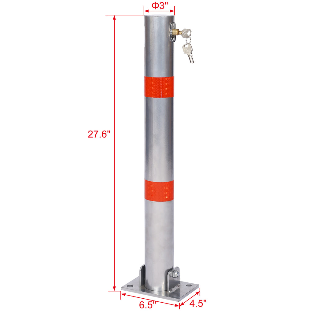 Parking Bollard with Lock - Durable Steel Barrier