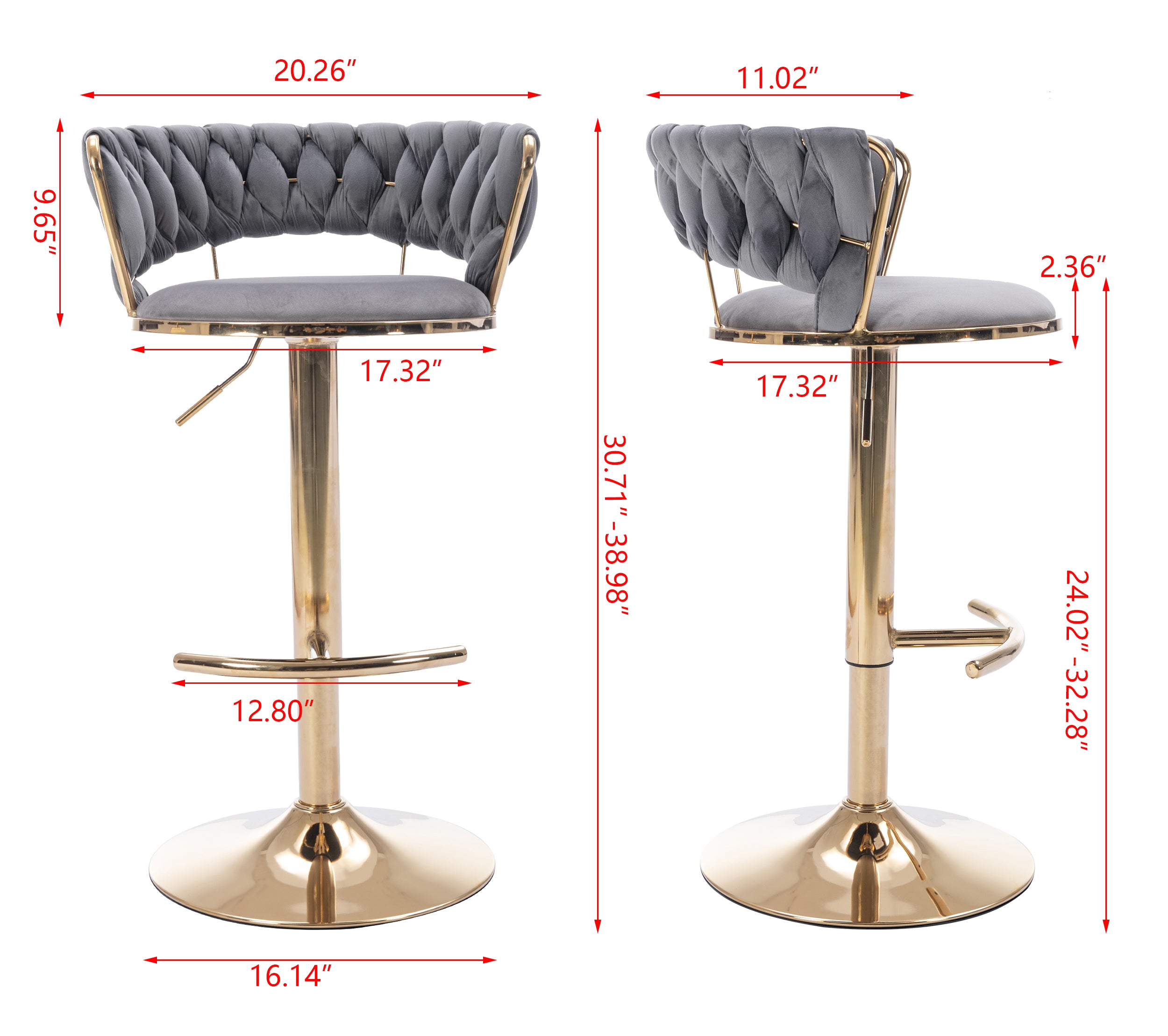 Set of 2 Bar Stools