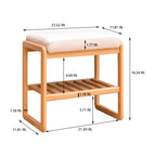 Natural Solid Wood Shoe Bench with High Rebound Sponge Cushion