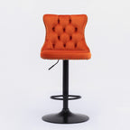 Swivel Velvet Barstools - Adjustable Height for Home Pub and Kitchen