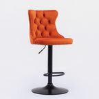 Swivel Velvet Barstools - Adjustable Height for Home Pub and Kitchen