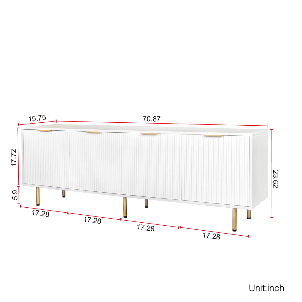 Modern Warm White TV Cabinet